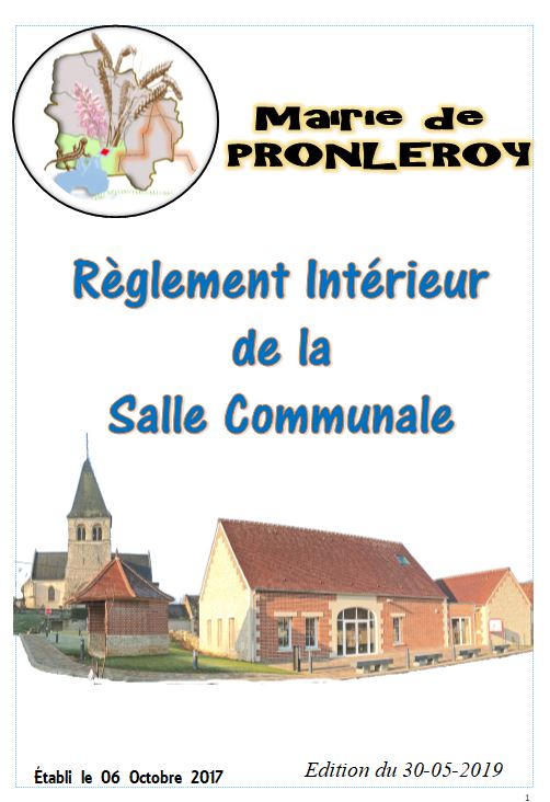 RÈGLEMENT de LOCATION de la SALLE COMMUNALE
