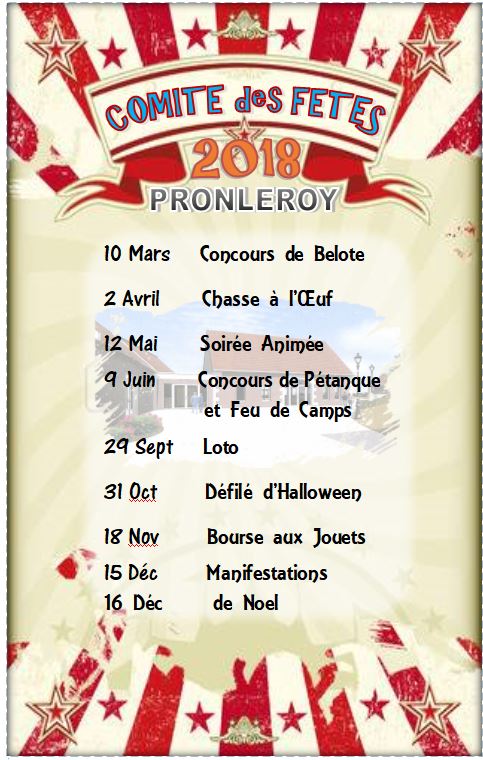 PROGRAMME 2018 ....COMITÉ des FÊTES