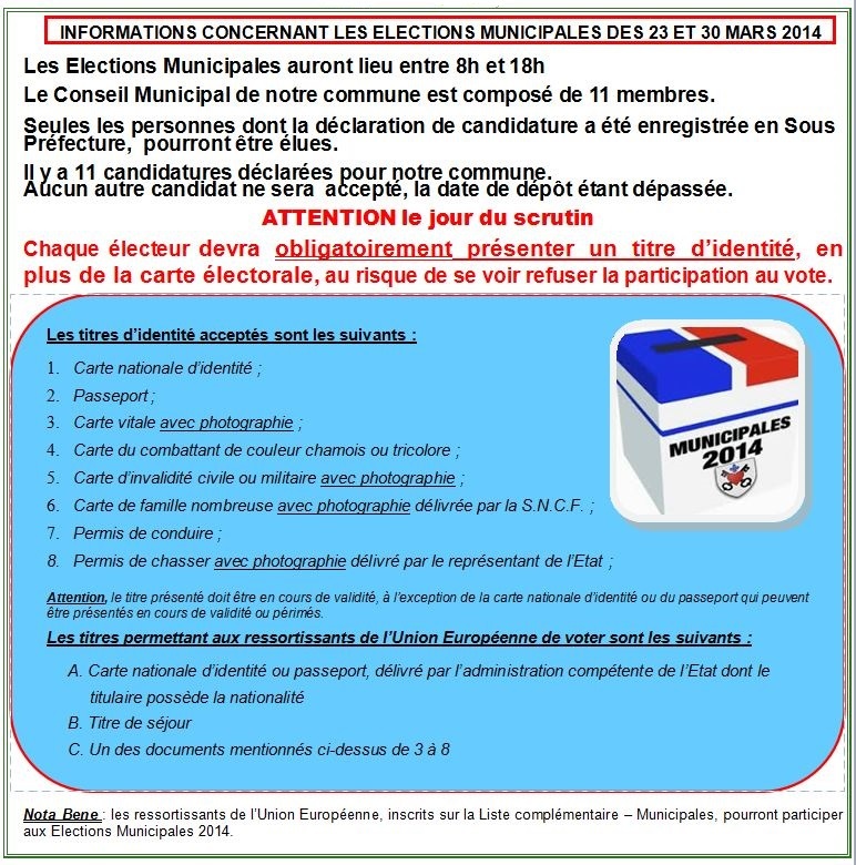 Elections Municipales des 23 et 30 mars,
