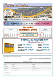 Lettre d'INFOS FEVRIER 2023