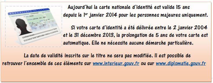 INFORMATIONS sur les cartes d'identités