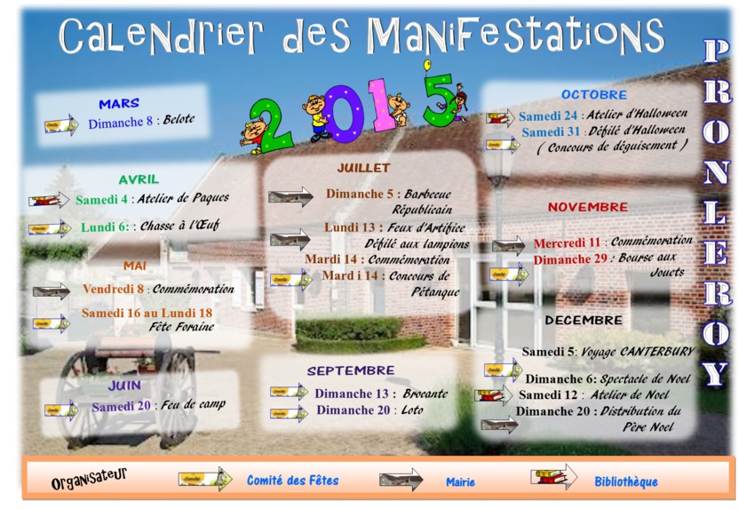 CALENDRIER des MANIFESTATIONS 2015