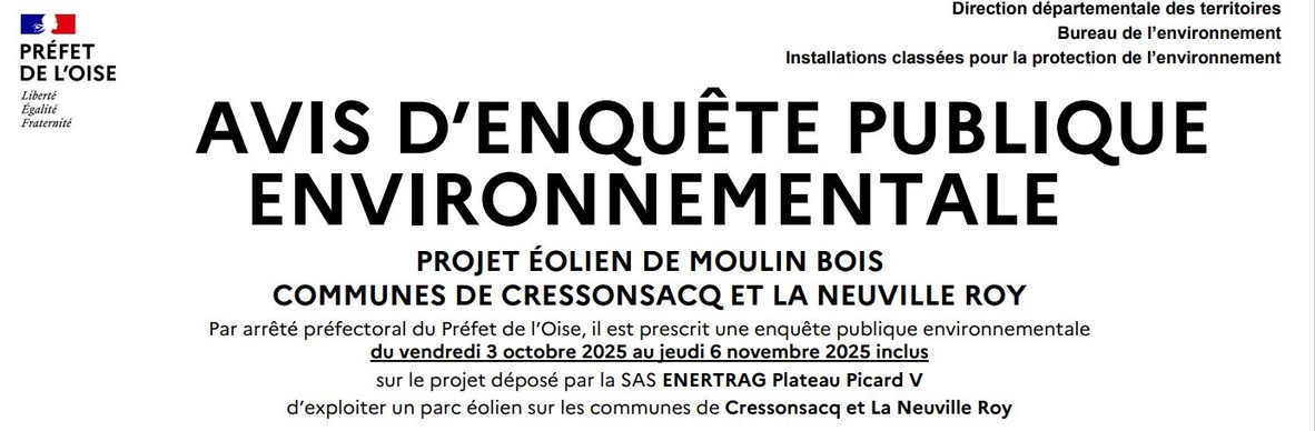 ENQUETTE PUBLIQUE Projet EOLIEN