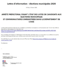 ARRETE PREFECTORAL ..ELECTION MUNICIPALE