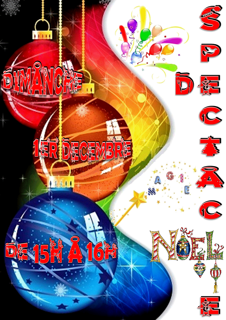 Spectacle de Noël, Dimanche 1er décembre de 15h00 à 16h00,