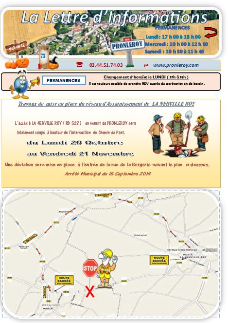 Lettre d'Infos Octobre 2014 N° 73