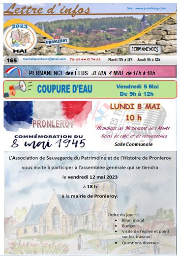 Lettre d'INFOS MAI 2023