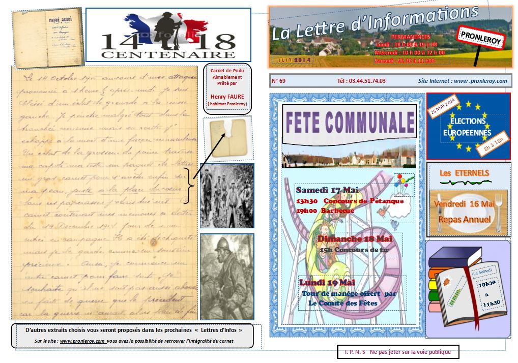 Lettre d'infos Mai 2014