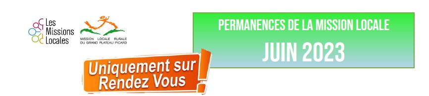 MISSION LOCALE permanences Juin