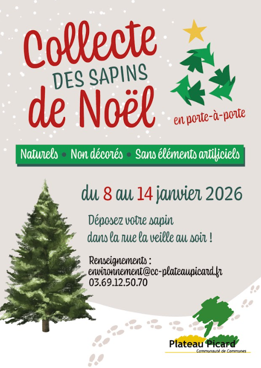 Collecte des sapins de Noel en porte à porte