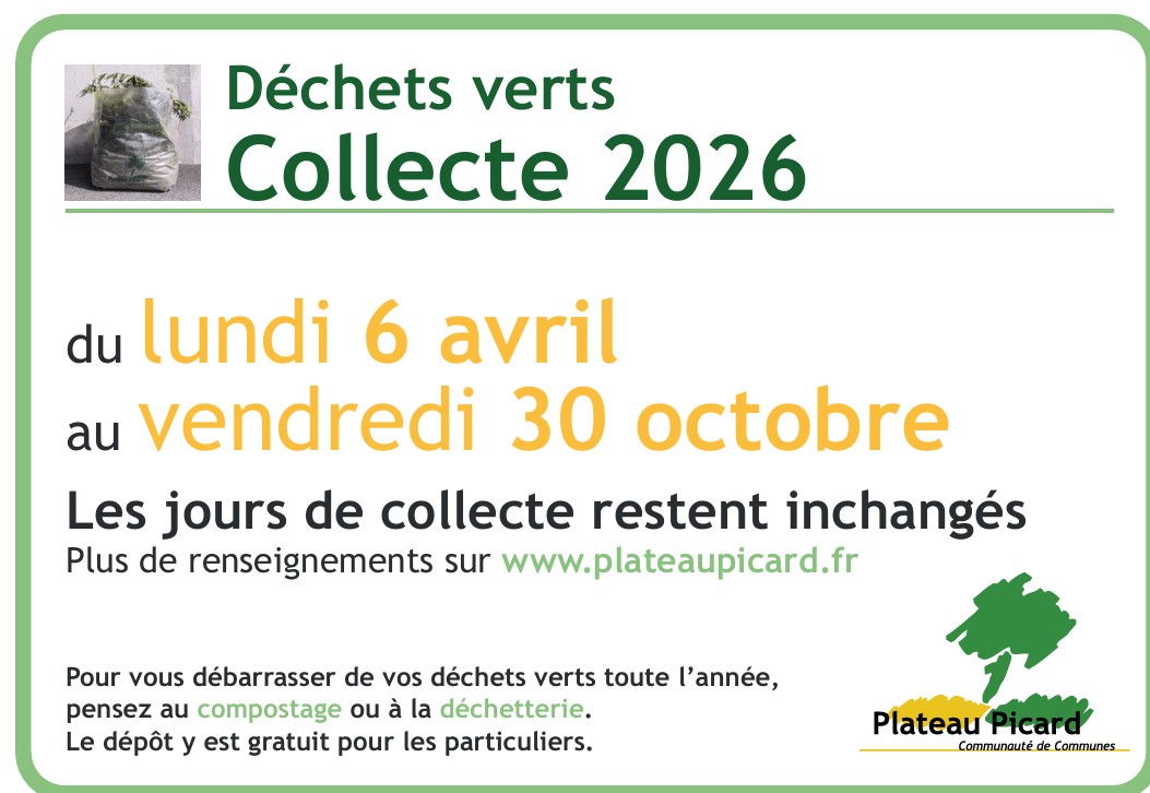 2026 COLLECTE des DECHETS VERTS
